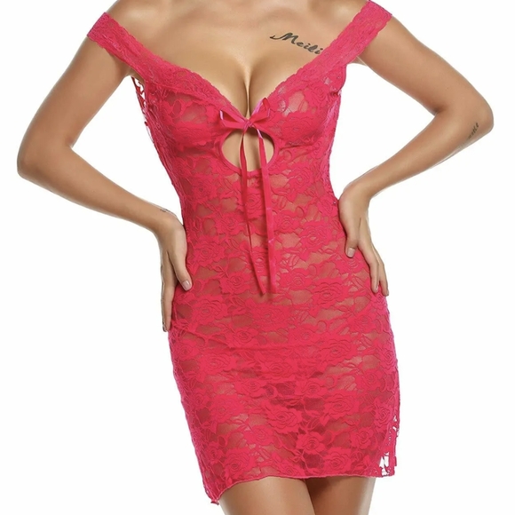 US FAST Sexy Lace Lingerie Women Babydoll Dress Sleepwear Nightwear G-string - Picture 3 of 8